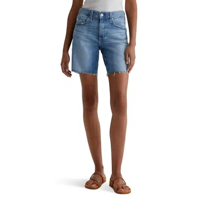 Ag Women's  Jeans Ex-boyfriend Shorts Blue Denim Slouchy Flat Front Ddr2840