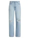 Ag Women's Billie Distressed Straight-leg Jeans In Blue