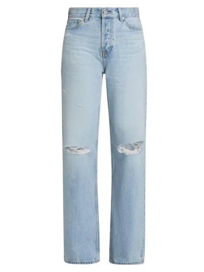 Ag Women's Billie Distressed Straight-leg Jeans In Blue