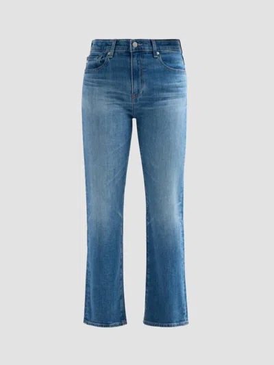 Ag Brinley Mid Rise Classic Straight Leg Jeans In Blue