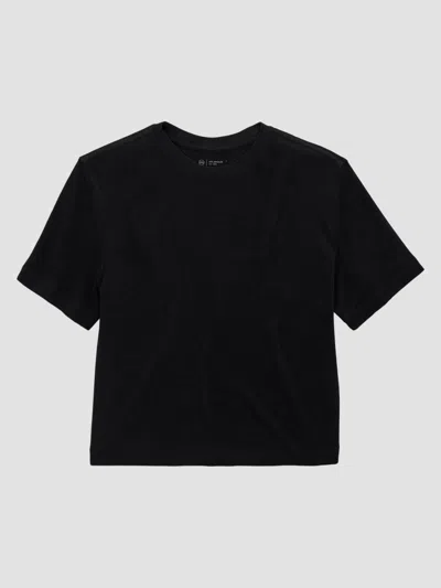 Ag Charli Boxy Linen Blend T-shirt In Black