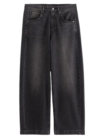 Ag Women's Hattie Embellished Barrel-leg Crop Jeans