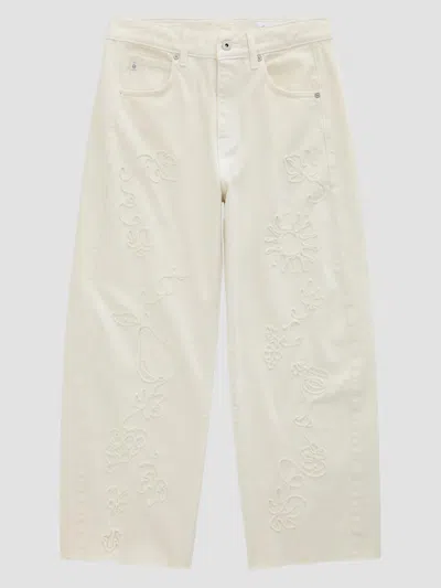 Ag Women's Hattie Embroidered Crop Jeans In White