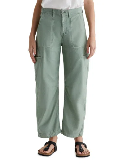 Ag Women's Hazal Cotton Mid-rise Straight-leg Jeans In Green