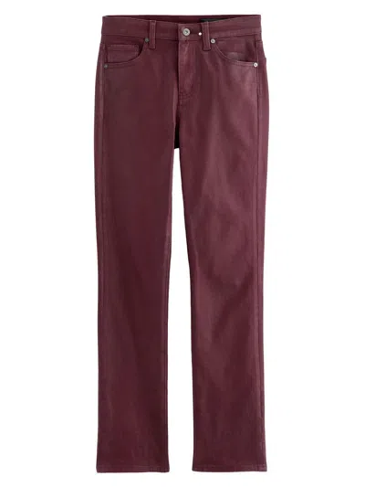Ag Women's Mari Coated Mid-rise Slim Straight Jeans In Burgundy
