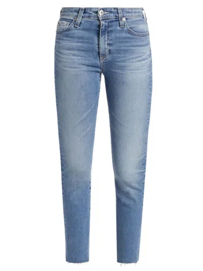 Ag Mari Raw Hem High Waist Crop Straight Leg Jeans In 20 Years Trifecta