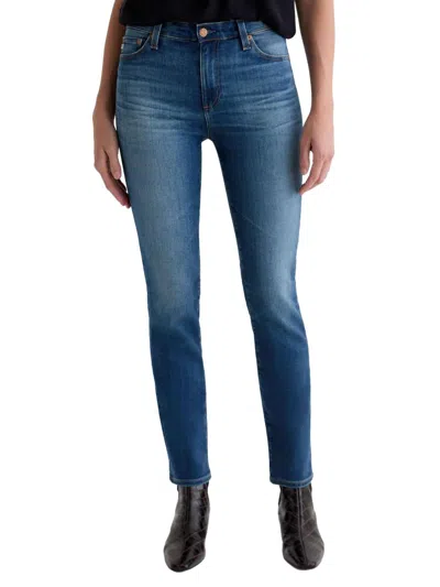 Ag Women's Mari Mid-rise Slim Straight-leg Jeans In Blue