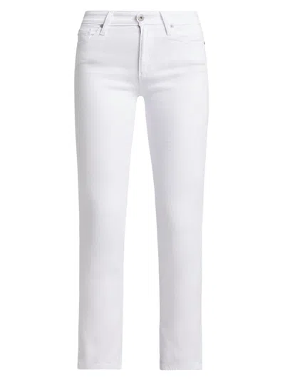Ag Brinley Crop Mid-rise Straight Jeans In Gallery White In Neutral