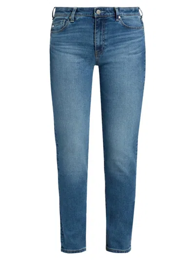 Ag Women's Mari Whiskered High-rise Straight-leg Jeans In Blue