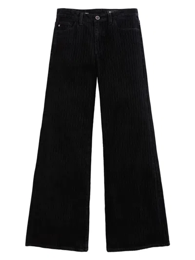 Ag Women's Saige Velvet-pinstriped Wide-leg Pants
