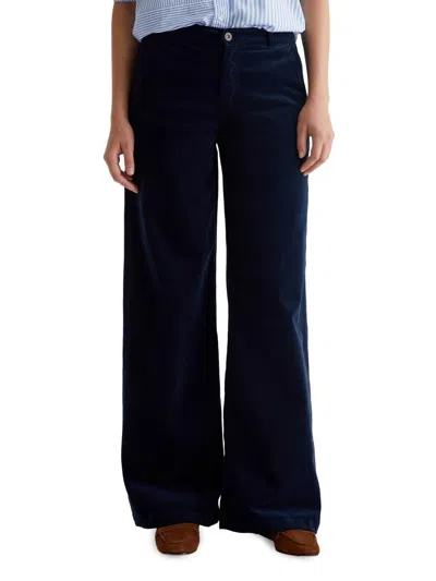 Ag Women's Stella Mid-rise Corduroy Palazzo Pants In Blue