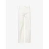 Ag Womens Marshmallow New Bgy Wide-leg Stretch-denim Jeans In White