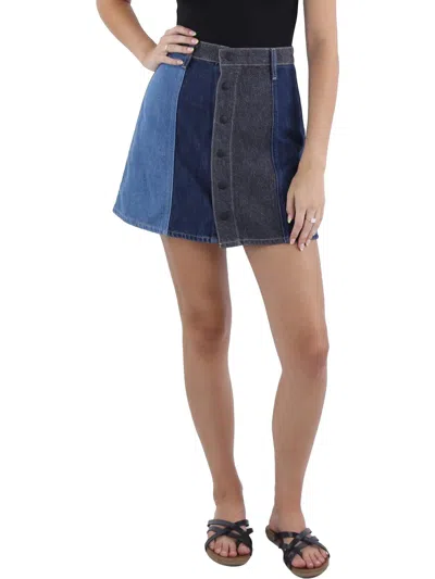 Ag Womens Mini A-line Denim Skirt In Multi