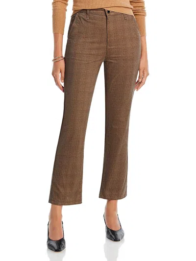 Ag Womens Plaid Cropped Flared Pants In Multi