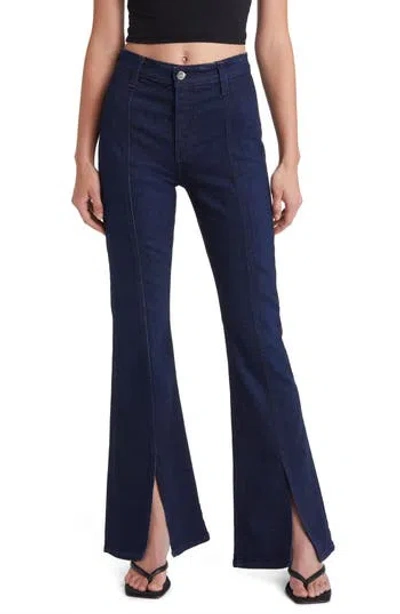 Ag X Emrata Anisten Seamed Flare Jeans In Blue