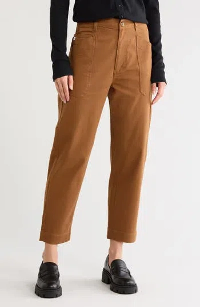 Ag Yuko Tapered Ankle Safari Pants In Brown