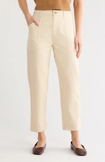 Ag Yuko Tapered Ankle Safari Pants In Brown