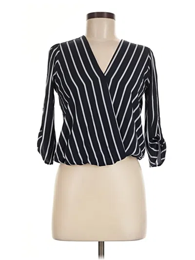 Pre-owned A'gaci 3/4 Sleeve Blouse In Black