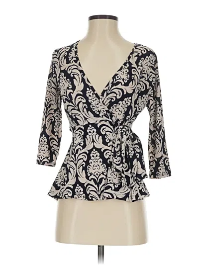 Pre-owned A'gaci 3/4 Sleeve Blouse In Blue