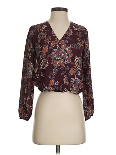 Pre-owned A'gaci 3/4 Sleeve Blouse In Brown