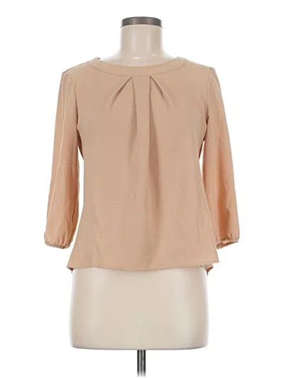 Pre-owned A'gaci 3/4 Sleeve Blouse In Tan