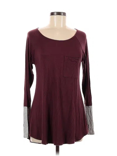 Pre-owned A'gaci 3/4 Sleeve T-shirt In Burgundy