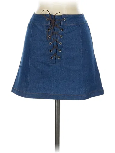 Pre-owned A'gaci Denim Skirt In Blue