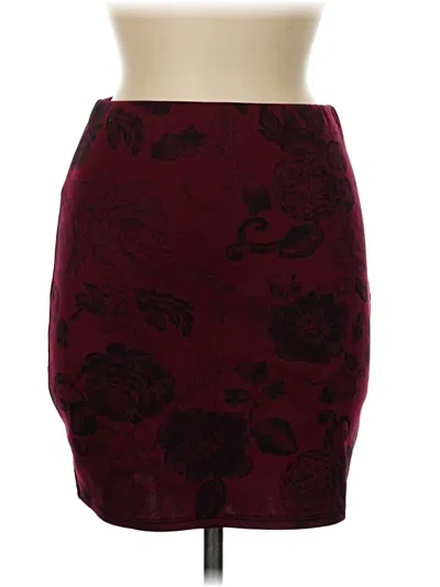 Pre-owned A'gaci Formal Skirt In Burgundy
