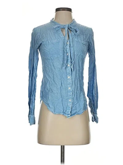 Pre-owned A'gaci Long Sleeve Blouse In Blue