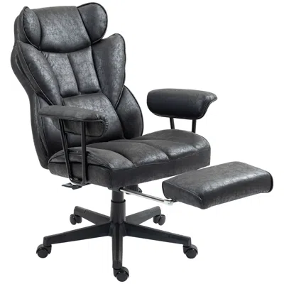 Agah 396lbs. Big And Tall Office Chair, Massage Office Chair With Footrest, Lumbar Support & Reclining Fu In Black