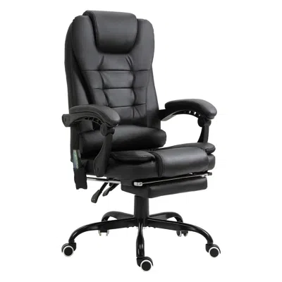 Agah 7-point Vibrating Massage Office Chair, High Back Executive Office Chair With Lumbar Support, Footre In Black
