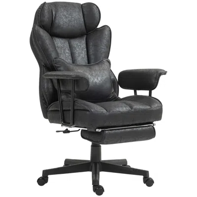 Agah Big And Tall Desk Chair, Executive Office Chair With Footrest, 396lbs, Lumbar Support, And Reclining In Black