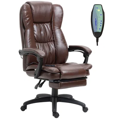 Agah Ergonomic Chair 6 Point Vibrating Massage Comfortable With Footrest Massage Office Chair Brown