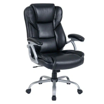 Agah Ergonomic Executive Office Chair With Contoured Backrest, Adjustable Height & Recline For Home Offic In Black
