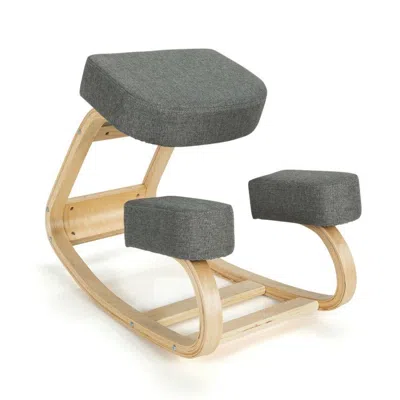 Agah Ergonomic Kneeling Chair Rocking Office Desk Stool Upright Posture In Gray