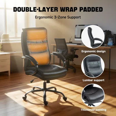 Agah Ergonomic Upholstered Swivel Office Executive Chair With Extra Padding 9131hj In Black