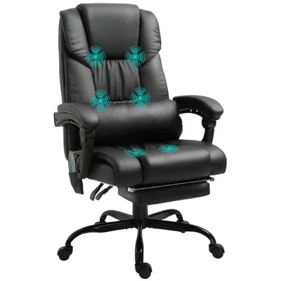 Agah High Back Massage Office Chair With 6-point Vibrating Pillow Lumbar Support Recliner Black