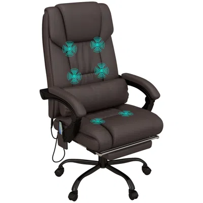 Agah High Back Vibration Massage Office Chair With 6 Points, Hight Adjustable Computer Desk Chair, Reclin In Brown