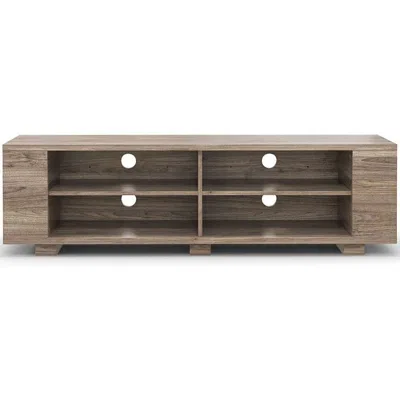 Agah Home Wooden Tv Stand With 8 Open Shelves For Tvs Up To 65 Inch Flat Screen