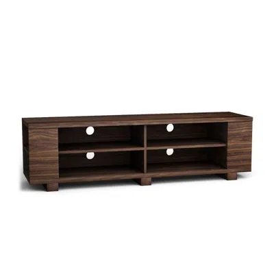 Agah Home Wooden Tv Stand With 8 Open Shelves For Tvs Up To 65 Inch Flat Screen -walnut