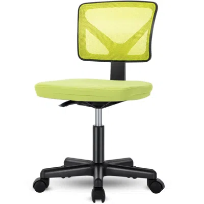 Agah Low-back Mesh Armless Office Chair,swivel Rolling Computer Chair No Arms With Lumbar Support In Green