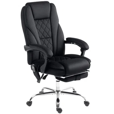 Agah Massage Office Chair, Heated Reclining Computer Chair With Adjustable Height And Footrest, Black