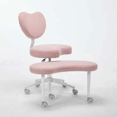 Agah Meditation Chair Plus, Cross Legged Chair With Wheels, Adhd Chair, Criss Cross Desk Chair With Lumba In Pink