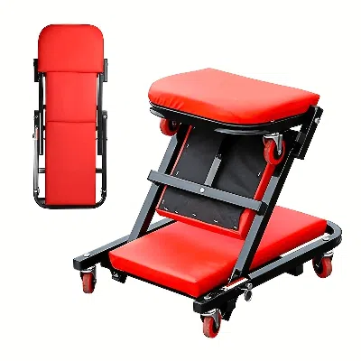 Agahome 36-inch Z-shaped Crawling Seat, 300-lb Weight Capacity Garage Chair With Adjustable Rolling And Fold