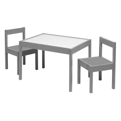 Agahome Child 3-piece Table And Chairs Set, In Grey Age Group 1 To 5 Years Old.