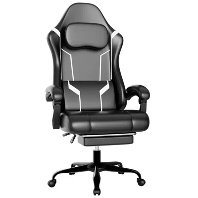 Agahome Ergonomic Gaming Chair, Electronic Gaming Chair With Pocket Spring Pad And Footrest, Height Adjustab
