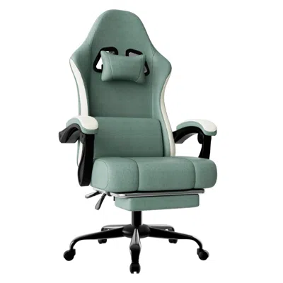 Agahome Ergonomic Gaming Chair With Pocketed Spring Cushion, Breathable Fabric Computer Chair With Footrest,