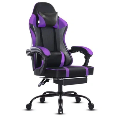 Agahome Gaming Chair, Computer Chair With Wheels, Adjustable Height Pu Leather Gamer Chair Office Desk Chair