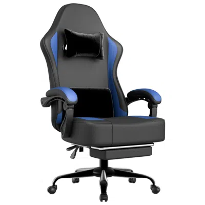 Agahome Gaming Chair With Pocket Spring Cushion And Footrest, Ergonomic Computer Chair For Adults, Breathabl