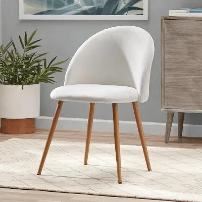 Agahome Modern Accent Chair, Cream White